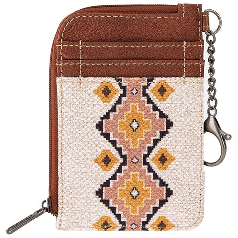 Boho Aztec Credit Card Holder with Zipper Pocket Card Case 