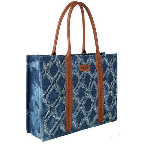 Wrangler Denim Frayed Tote Bag