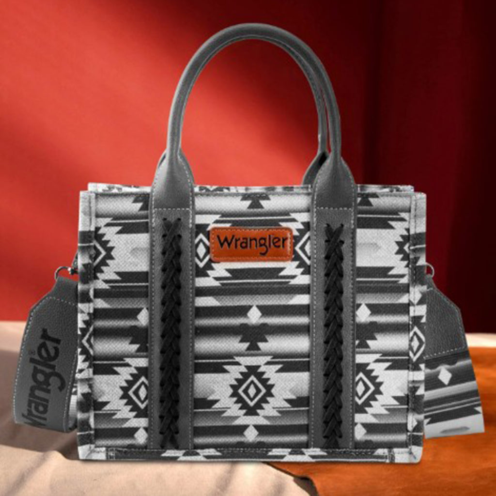 Wrangler Black Southwest Aztec Tote Bag