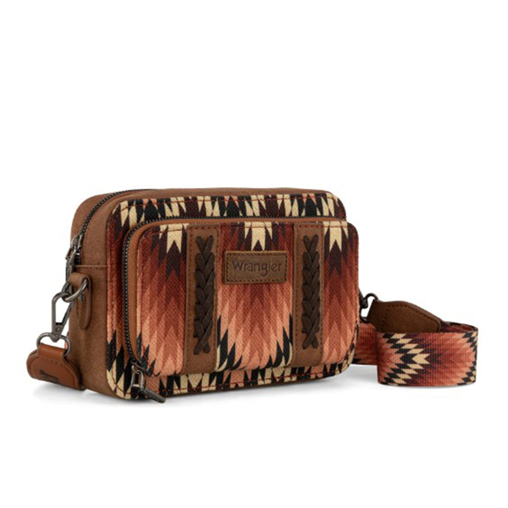 Wrangler Brown Aztec Crossbody Purse