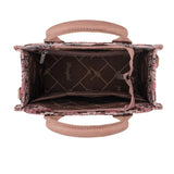Inside view of Wrangler Dark Pink Aztec Crossbody Tote Bag 