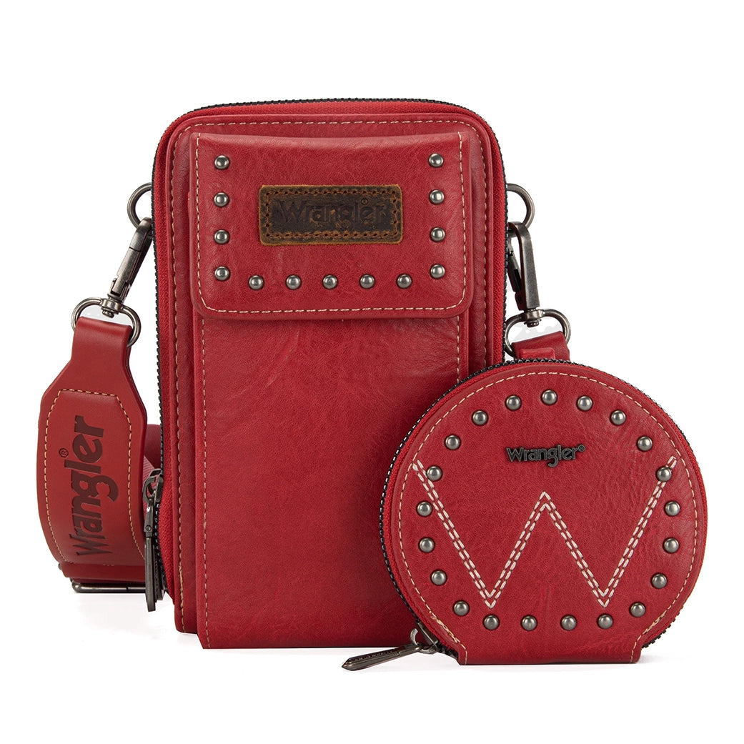 Montana West Wrangler Red Cell Phone Crossbody with Coin Pouch Montana West Wrangler Red Cell Phone Crossbody with Coin Pouch