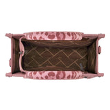 Inside view of Wrangler Pink Leopard Print Crossbody Tote Bag 