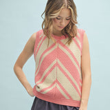 Tan & Rose Chevron Southwest Vest