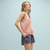 Tan & Rose Chevron Southwest Vest