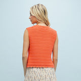 Papaya Colored Scalloped Sweater Vest
