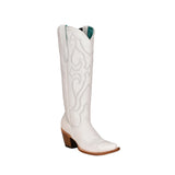 Corral Pure White Snip Toe Boots with embroidered leather and classic snip toe silhouette