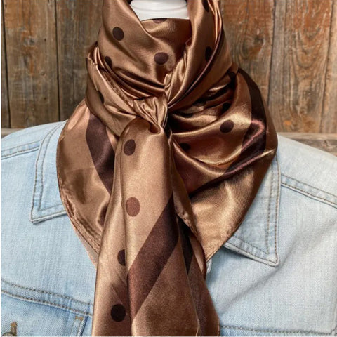 35X35" Brown Polka Dots Wild Rag