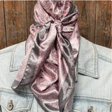 35X35" Pink & Grey Paisley Wild Rag