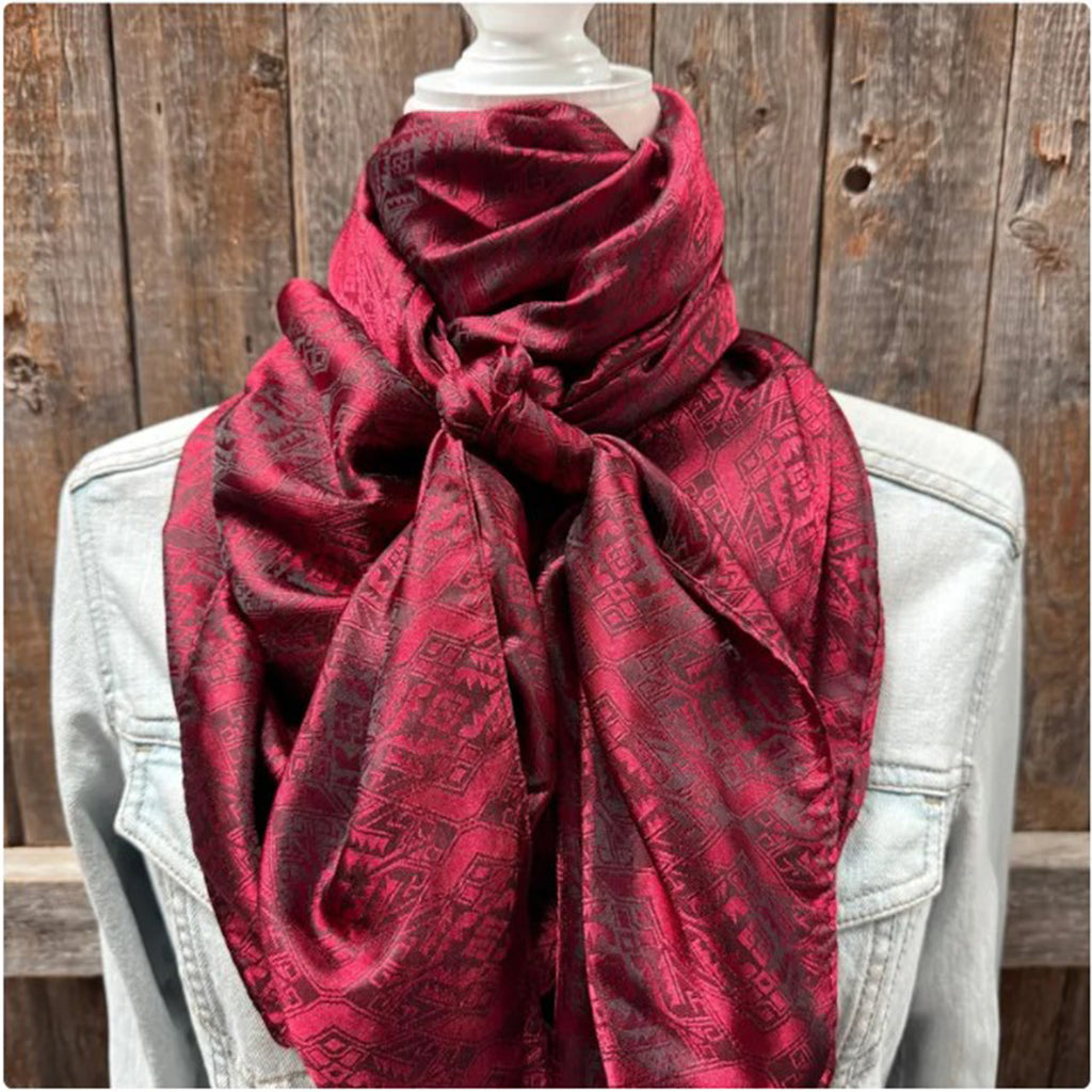 42X42" Burgundy Jacquard XL Scarf