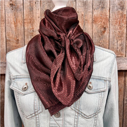 35X35" Brown Jacquard Wild Rag 