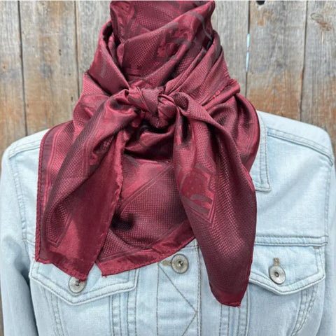 35X35" Burgundy Jacquard Wild Rag