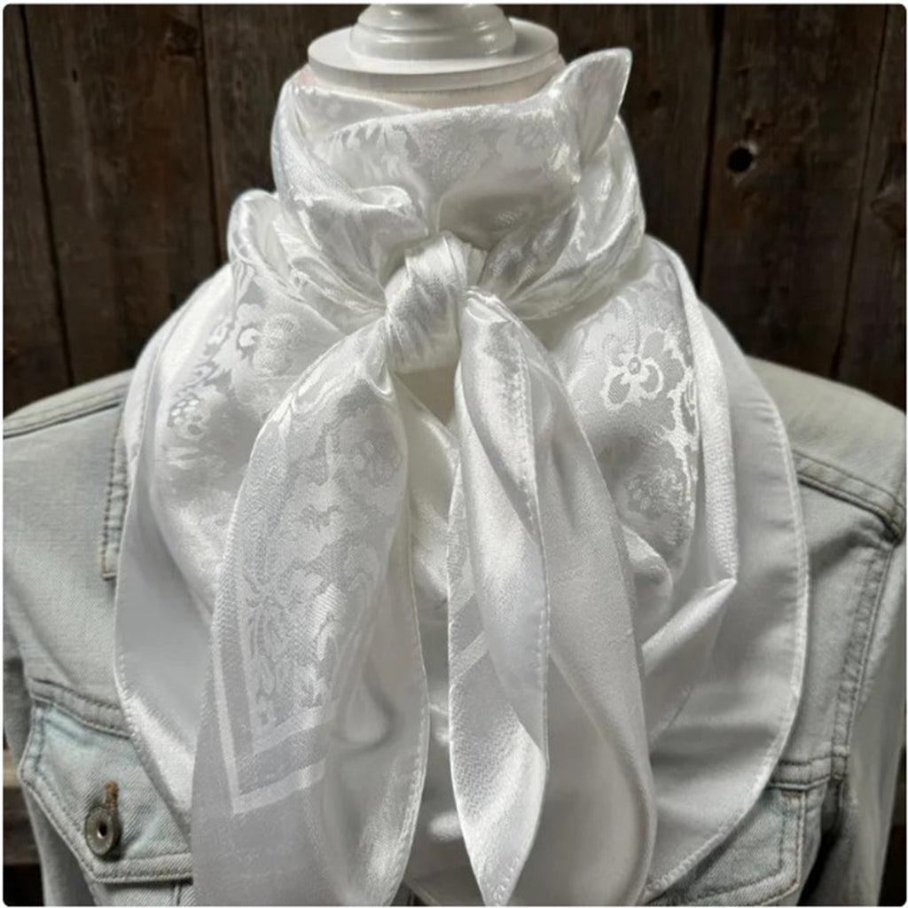 35X35" White Jacquard Wild Rag