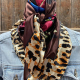 Choc/Brown Leopard Wild Rag