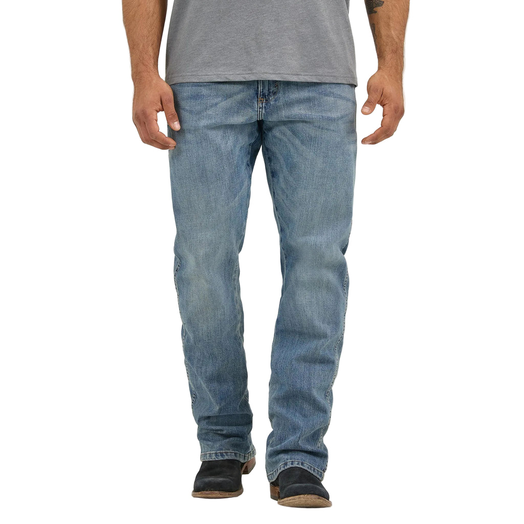 Front view of Men's Retro Medium Wash Greenley Jeans 