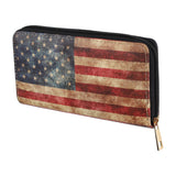 American Flag Printed Zipper Wallet