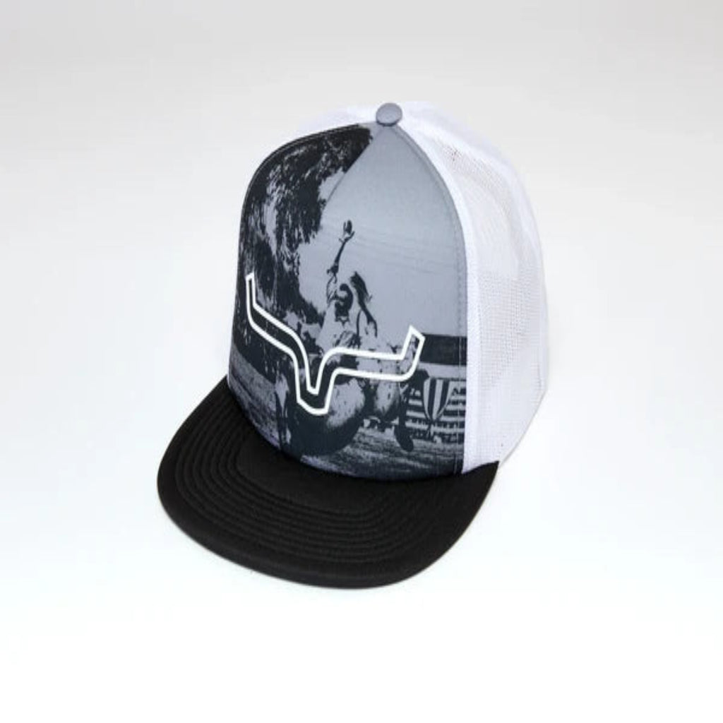 Kimes Ranch Whalen unisex Western hat with a structured crown, curved brim, adjustable snapback closure, and signature Kimes Ranch logo detailing.