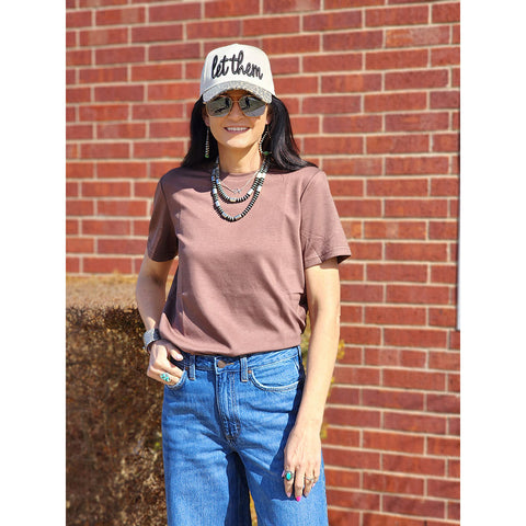 Mocha color Tee, Flow style, short sleeve 