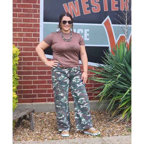 Utility Camo Wide Leg Jeans 