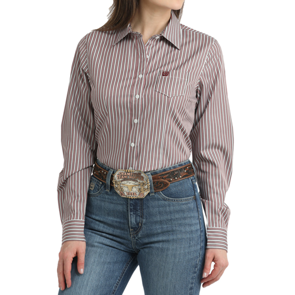 long sleeve, button down, left chest pocket, cinch 