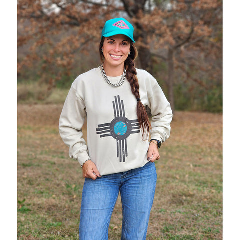 Zia Sunset Sweatshirt, Crew neck