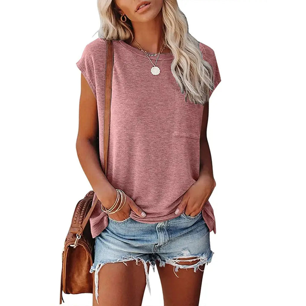 Pink Short Sleeve Left chest pocket tee 