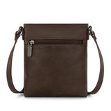 Wrangler Brown Leather Fringe Denim Purse