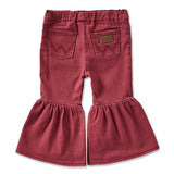 Wrangler Baby Girl's Burgundy Flare Jeans- Back