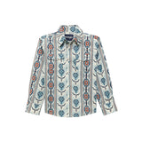 Skull/Aztec print, pearl snaps Boys Wrangler 