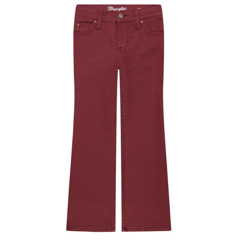 Burgundy Girls boot cut jean
