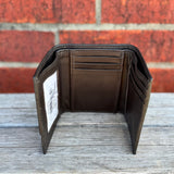 Inside of tri fold wallet.