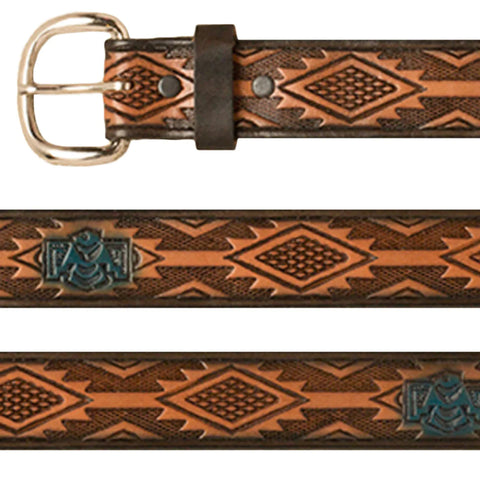 Western Express Men's Brown Aztec Belt