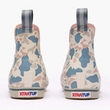 Back side view of both Ivory Ankle Deck Boots