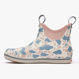 Toe to heel side view of Ivory Ankle Deck Boot