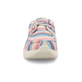 Youth slip on shoe with serape design front view