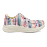 Youth slip on shoe with serape design right side view