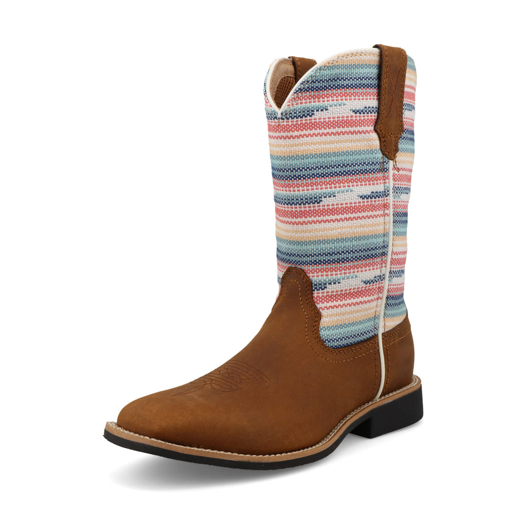 Twisted X Youth Top Hand Pecan Vamp with Multicolor Shaft Boot