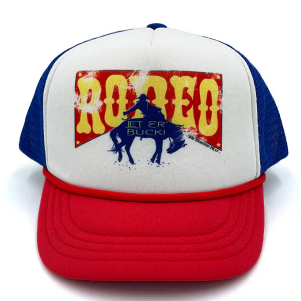 red white and blue youth foam snapback trucker hat