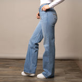 Kimes Ranch women’s Zoey jeans with flattering Western fit and classic denim style, side view.