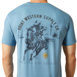 ariat mens blue blazing saddles tee back design