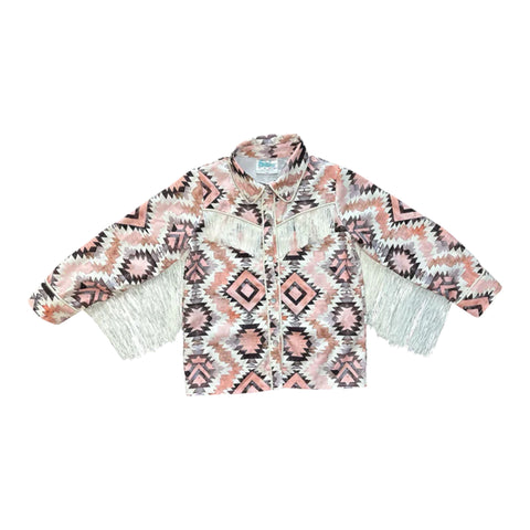 Flat lay of girls pink Aztec Long Sleeve