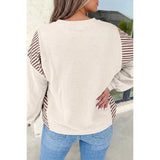 Cream Brown Stripe Cowgirl Sweatshirt