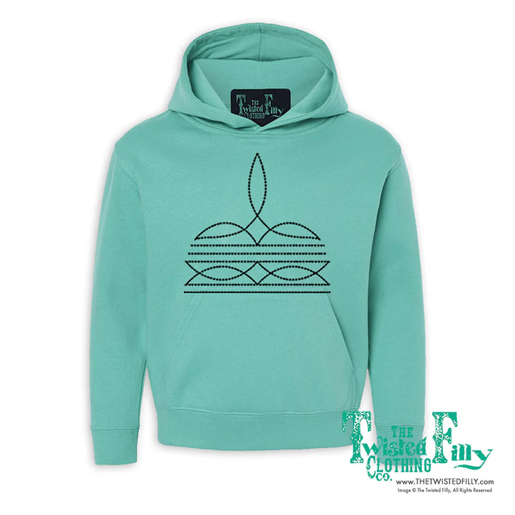 Turquoise Boot Stitch Kids Sweatshirt