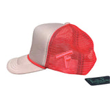 Side View - Hot Pink Stitched TF logo on the side of Hot Pink Mesh 