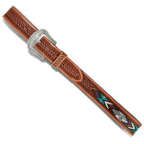 Justin Men's Tan Basket Weave Aztec Belt