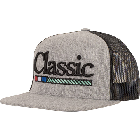 Heather Grey and Black Mesh Snapback with Embroidered 3D Logo