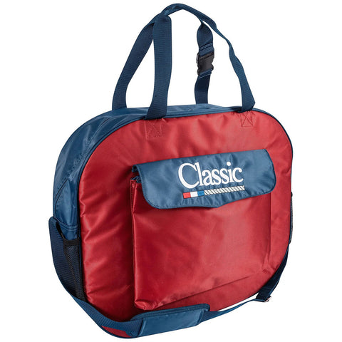 Red and Navy rope bag with white classic logo on a white background.