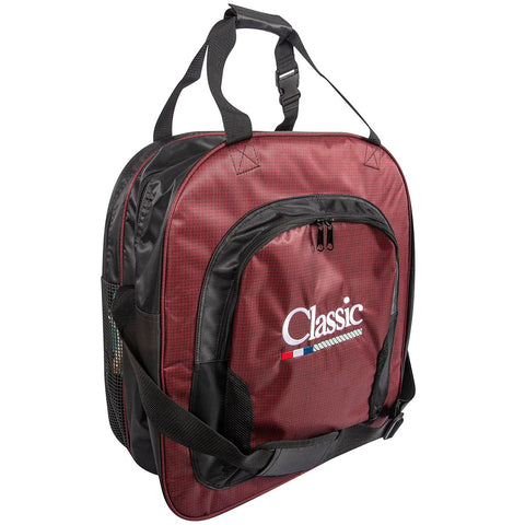 Red and black basket weave print rope bag with 'Classic' branding on white background.