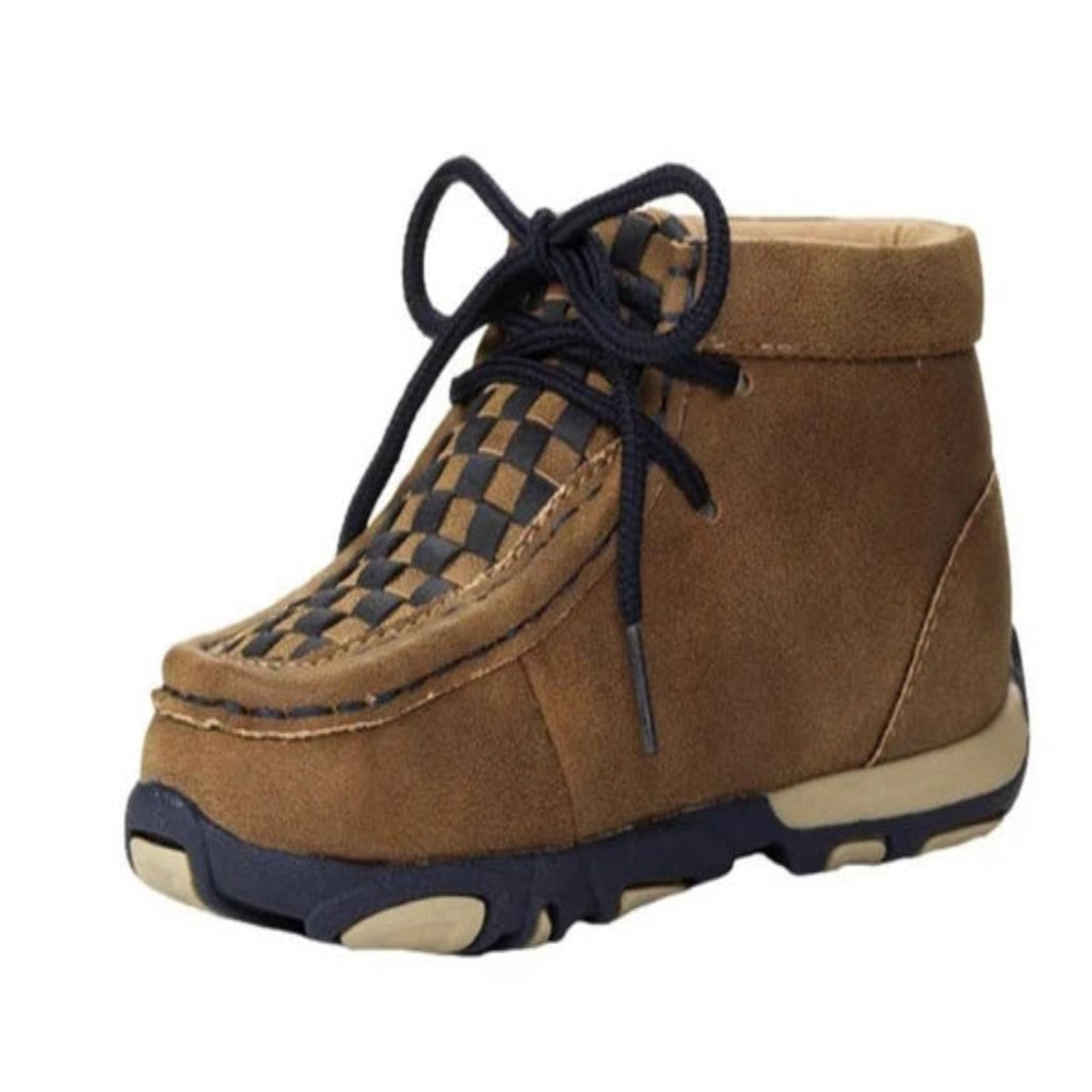 Twister Oliver boys’ brown casual chukka boots with lace-up design and Western-inspired style.