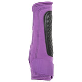 Purple protective boot with black padding on a white background